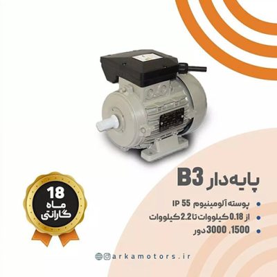 الکتروموتور صنعتی الکتروژن تکفاز رلهCR پایه دار B3