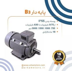الکتروموتورهای صنعتی 3 فاز موتوژن پایه دارB3