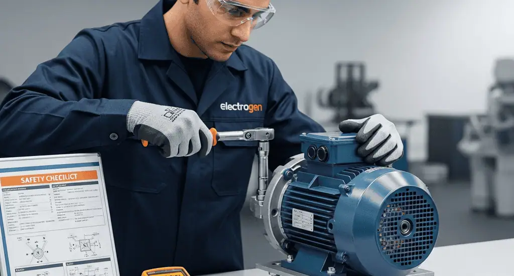 چکلیست فنی: نکات ایمنی نصب الکترو موتور الکتروژن برای افزایش راندمان و کاهش مصرف انرژی 3 چکلیست فنی: نکات ایمنی نصب الکترو موتور الکتروژن برای افزایش راندمان و کاهش مصرف انرژی – تصویر 2