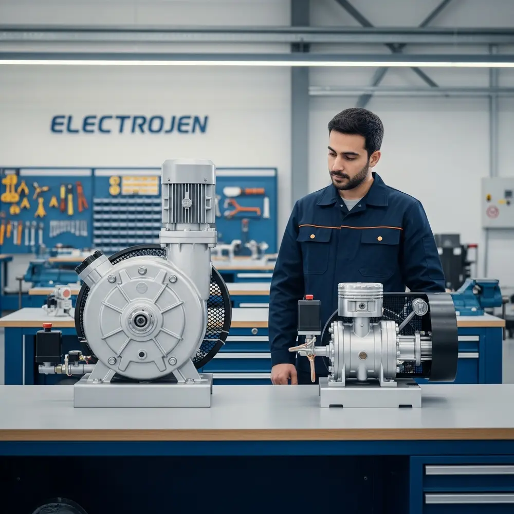 دانلود کامل لیست قیمت الکتروژن 1404 (کمپرسور اسکرو و پیستونی) + تحلیل فنی و مقایسه