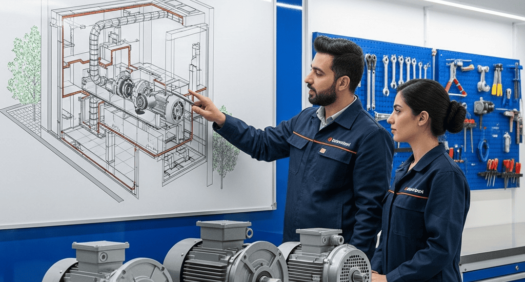 انتخاب موتور فن برای سیستم تهویه: راهنمای جامع و لیست قیمت الکتروژن 1404 3 انتخاب موتور فن برای سیستم تهویه: راهنمای جامع و لیست قیمت الکتروژن 1404 – تصویر 2