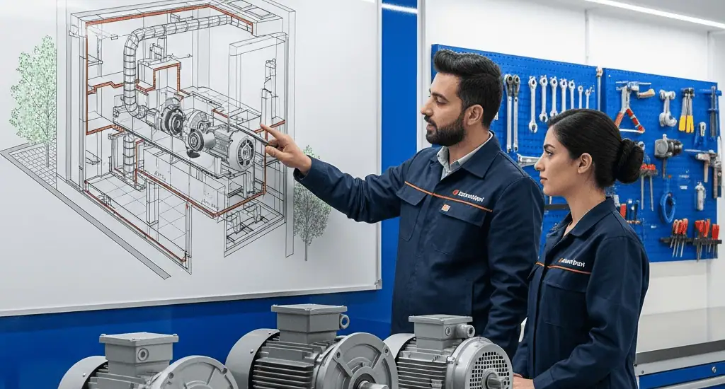 انتخاب موتور فن برای سیستم تهویه: راهنمای جامع و لیست قیمت الکتروژن 1404 3 انتخاب موتور فن برای سیستم تهویه: راهنمای جامع و لیست قیمت الکتروژن 1404 – تصویر 2