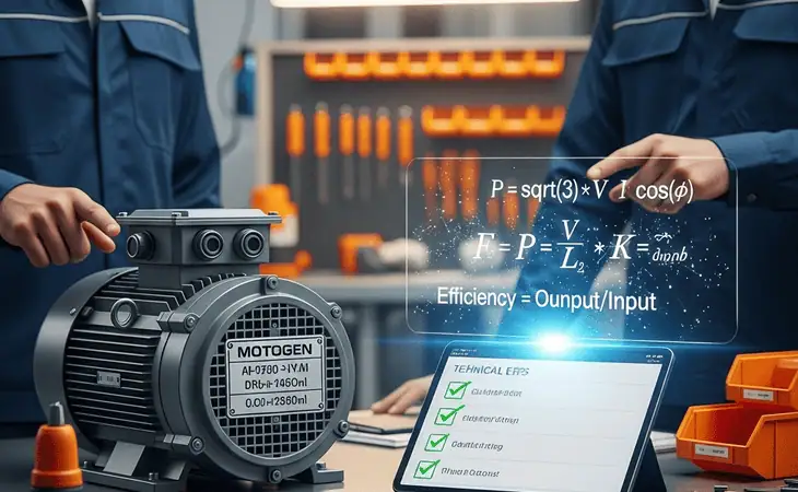 مرجع کامل انتخاب الکتروموتور ۱۴۰۴: از تحلیل پلاک تا فرمولهای کاربردی و چکلیست فنی 3 مرجع کامل انتخاب الکتروموتور ۱۴۰۴: از تحلیل پلاک تا فرمولهای کاربردی و چکلیست فنی – تصویر 2